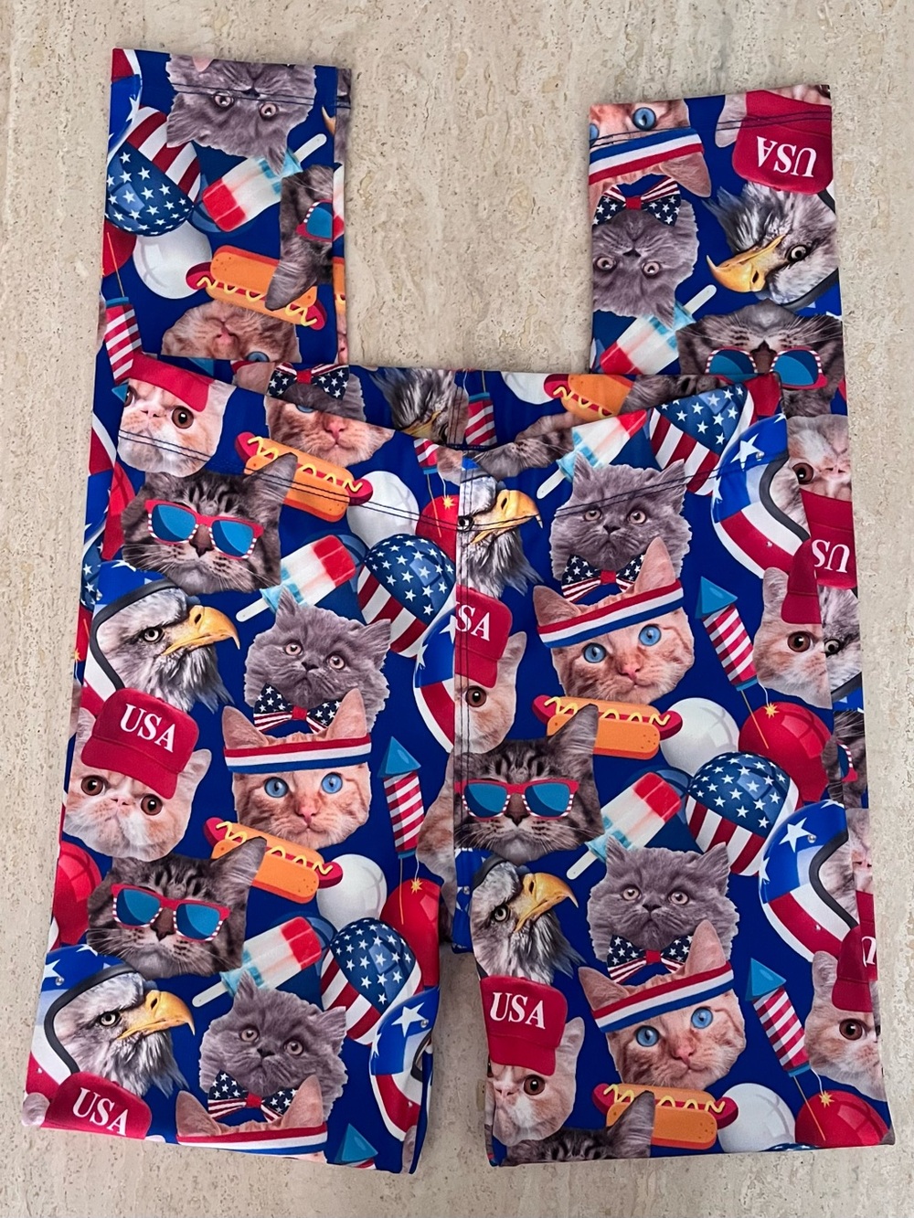 Catcore Funny Patriotic Athletic Leggings
